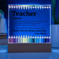 Thank You Teacher Personalized Printed Square Acrylic Plaque