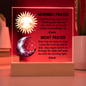 Morning Prayer and Night Prayer Square Acrylic Plaque