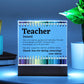 Thank You Teacher Personalized Printed Square Acrylic Plaque