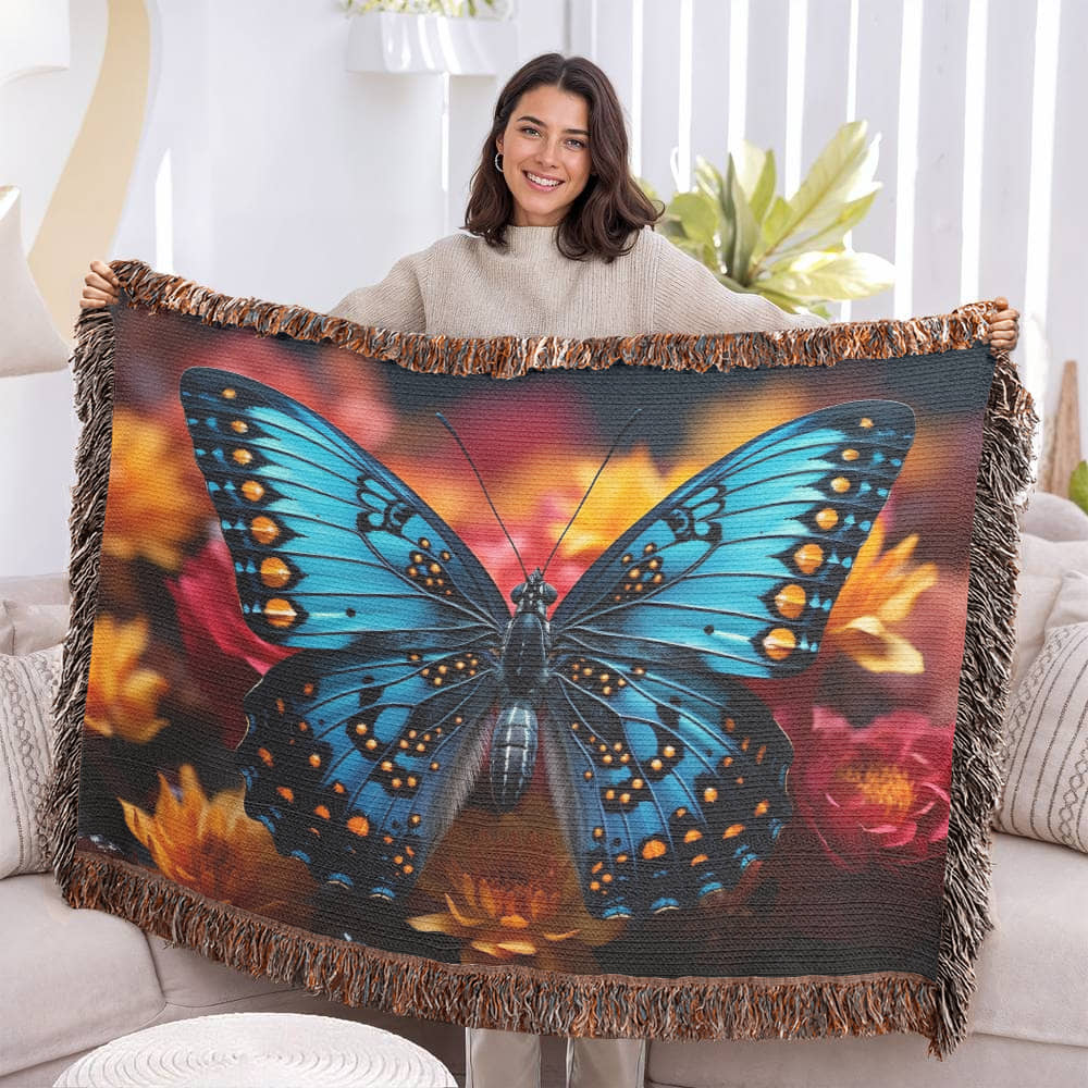 Revised Butterfly Heirloom Woven Blanket