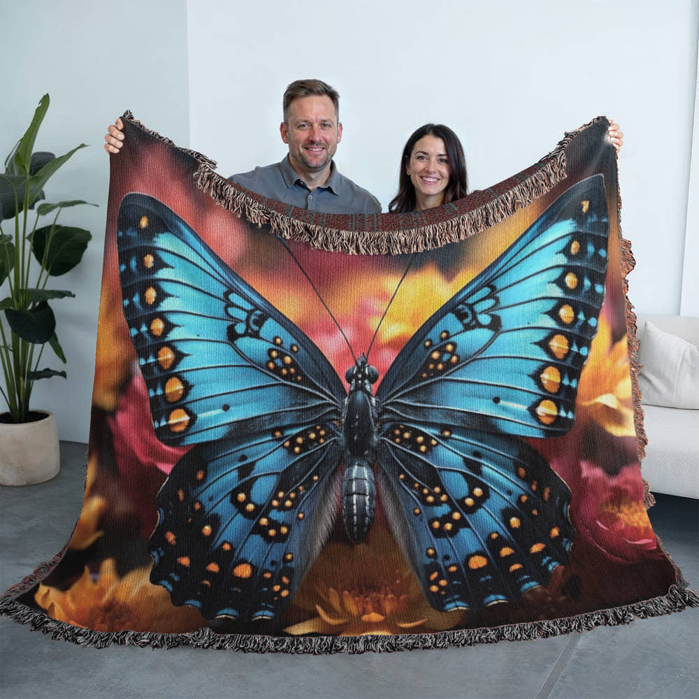 Revised Butterfly Heirloom Woven Blanket