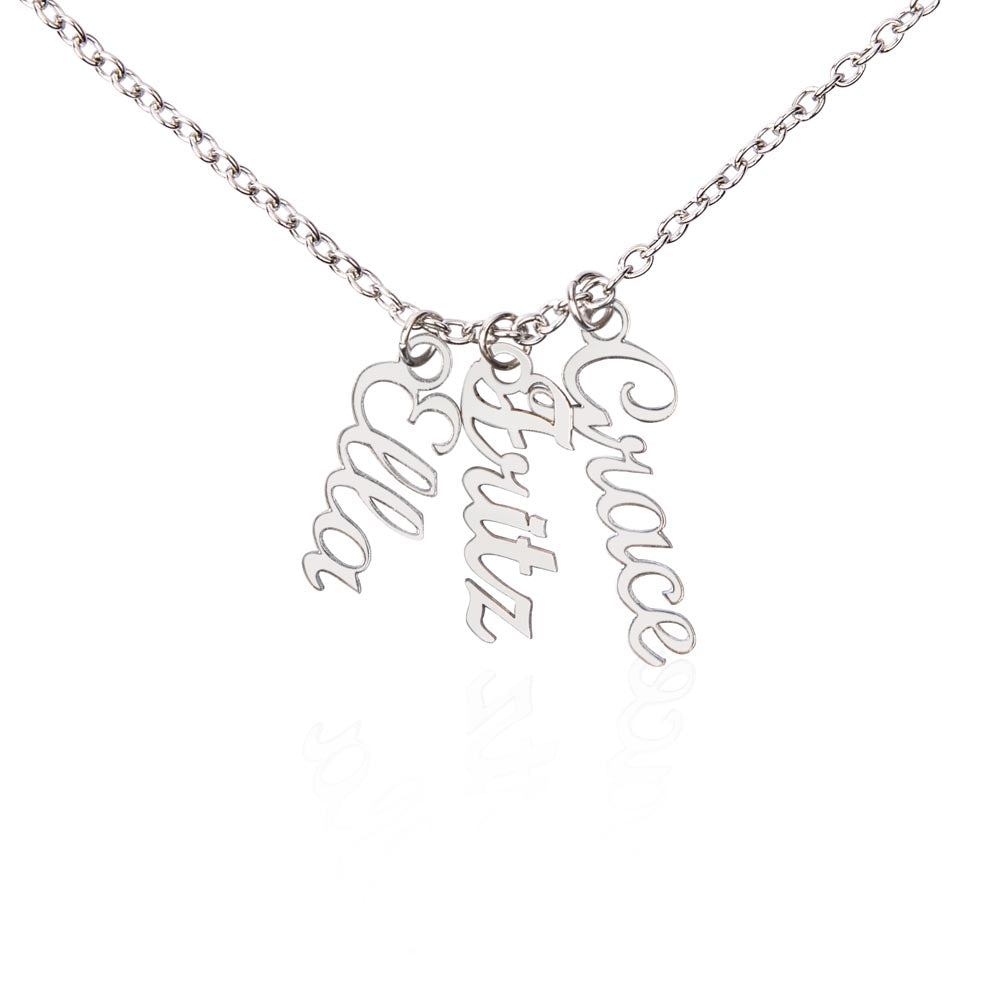Custom Multiple Vertical Name Necklace For Mom