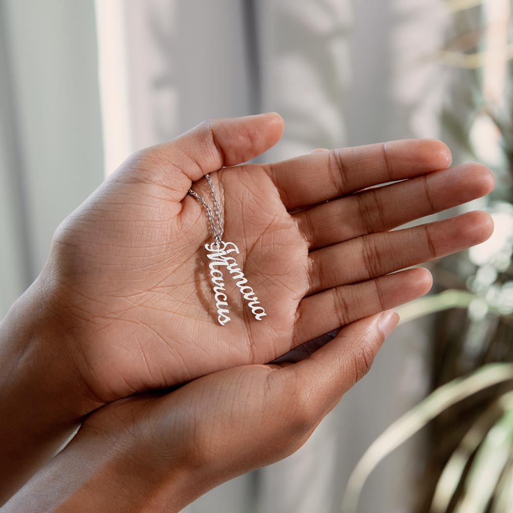 Custom Multiple Vertical Name Necklace For Mom