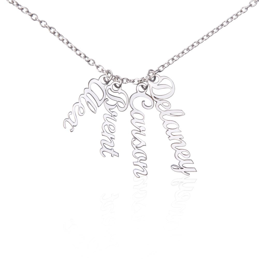 Custom Multiple Vertical Name Necklace For Mom
