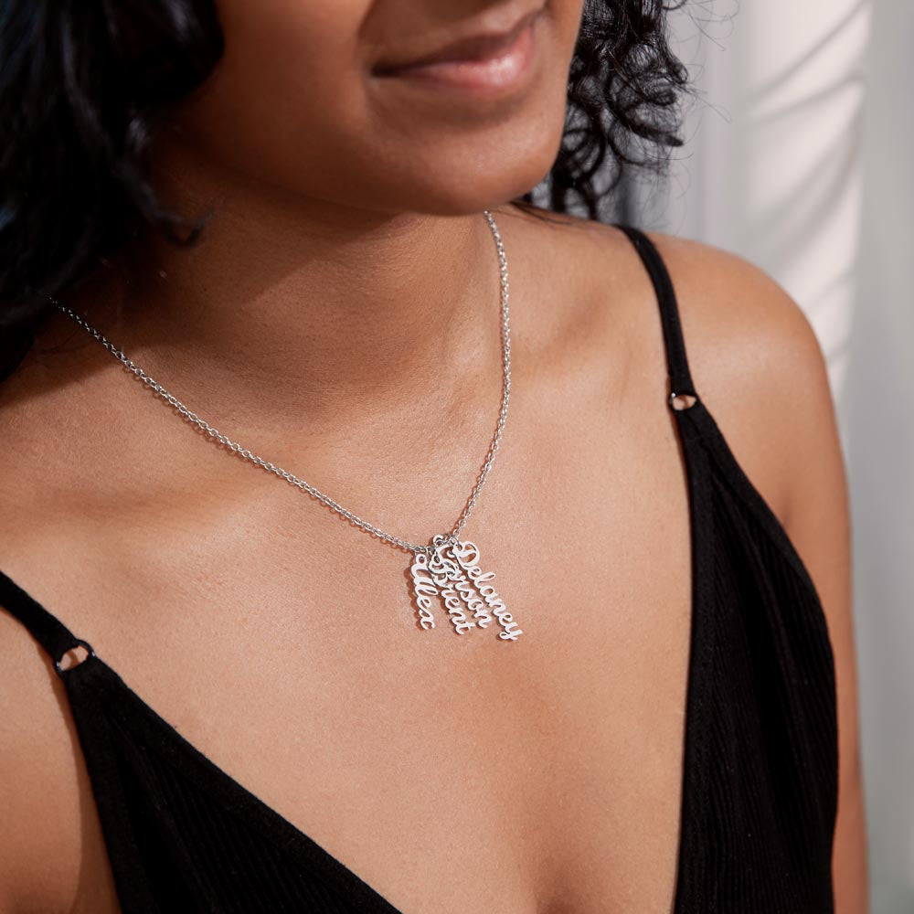 Custom Multiple Vertical Name Necklace For Mom