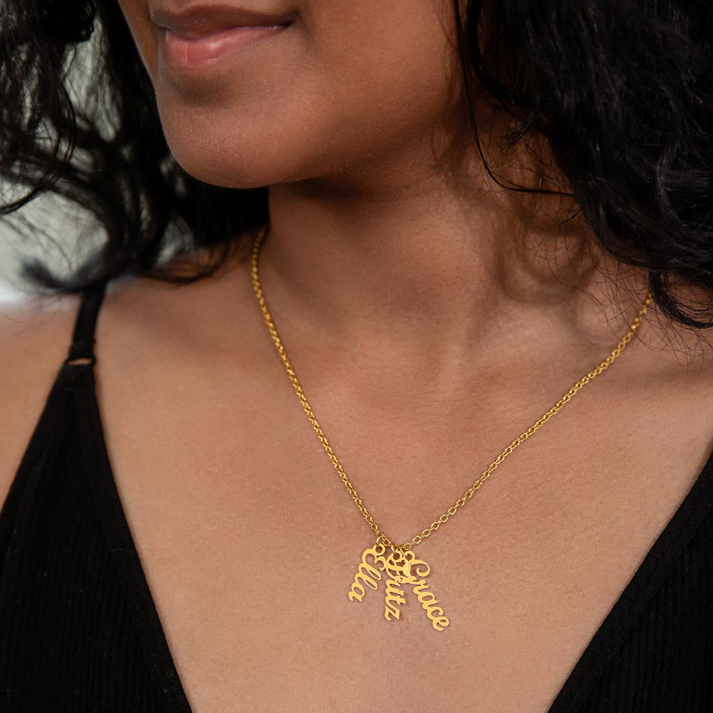 Custom Multiple Vertical Name Necklace For Mom