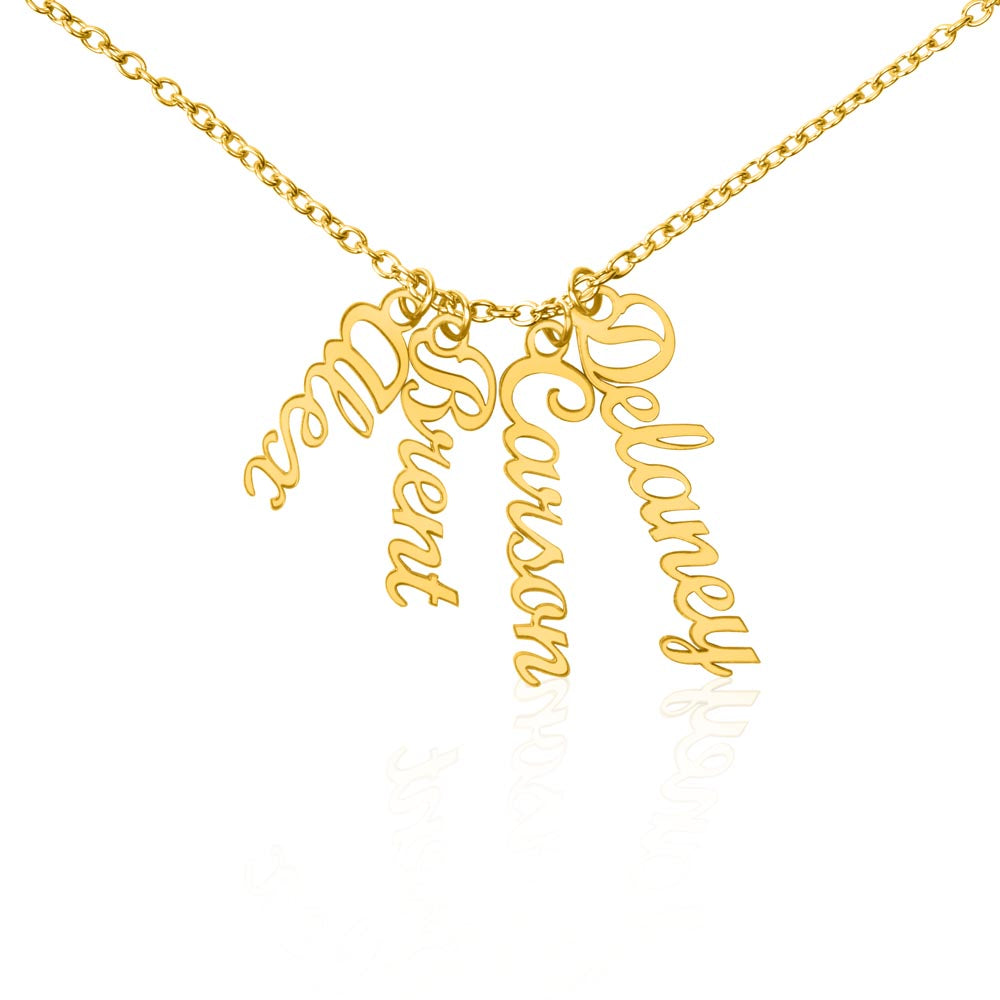 Custom Multiple Vertical Name Necklace For Mom