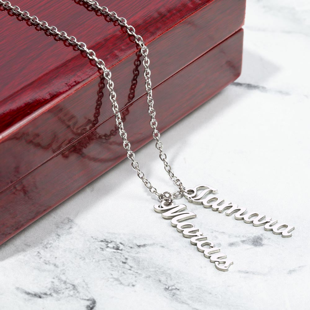 Custom Multiple Vertical Name Necklace For Mom