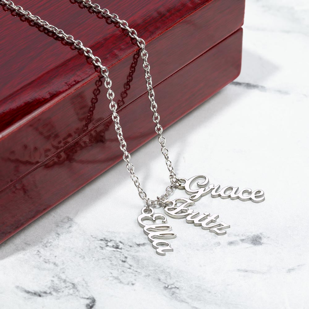 Custom Multiple Vertical Name Necklace For Mom