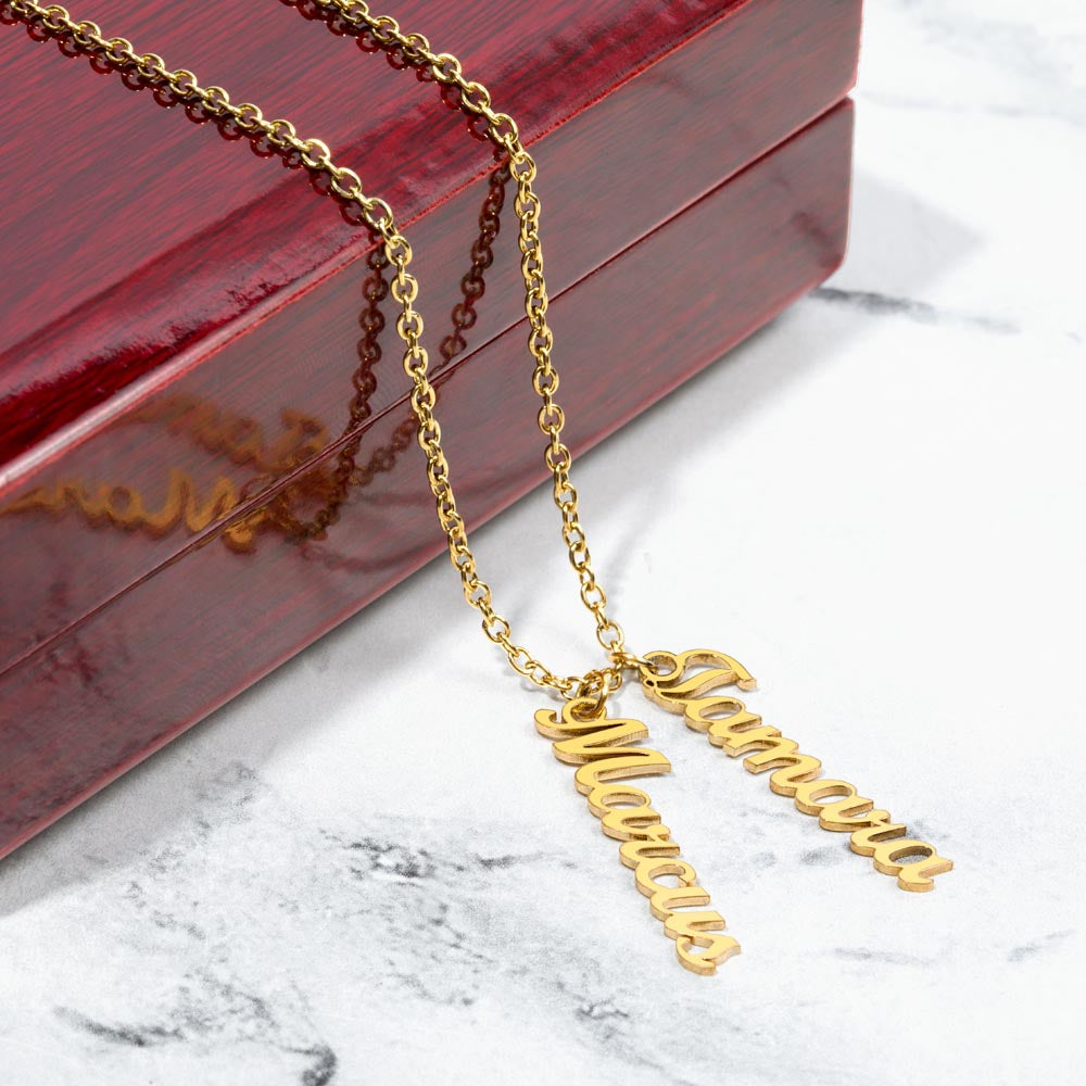 Custom Multiple Vertical Name Necklace For Mom