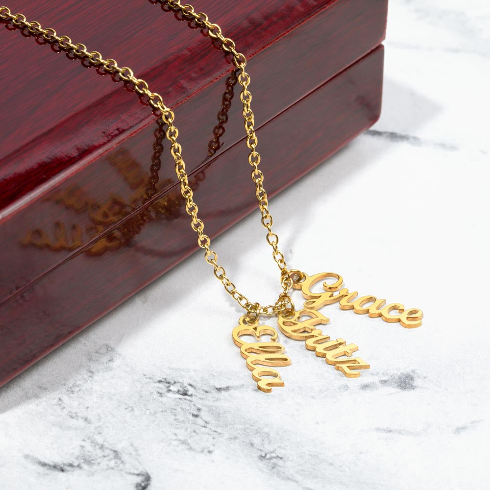 Custom Multiple Vertical Name Necklace For Mom