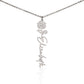 Custom Flower Name Necklace For Mothers and Daughters