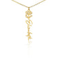 Custom Flower Name Necklace For Mothers and Daughters