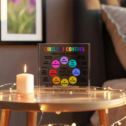 Circle of Control Acrylic Block