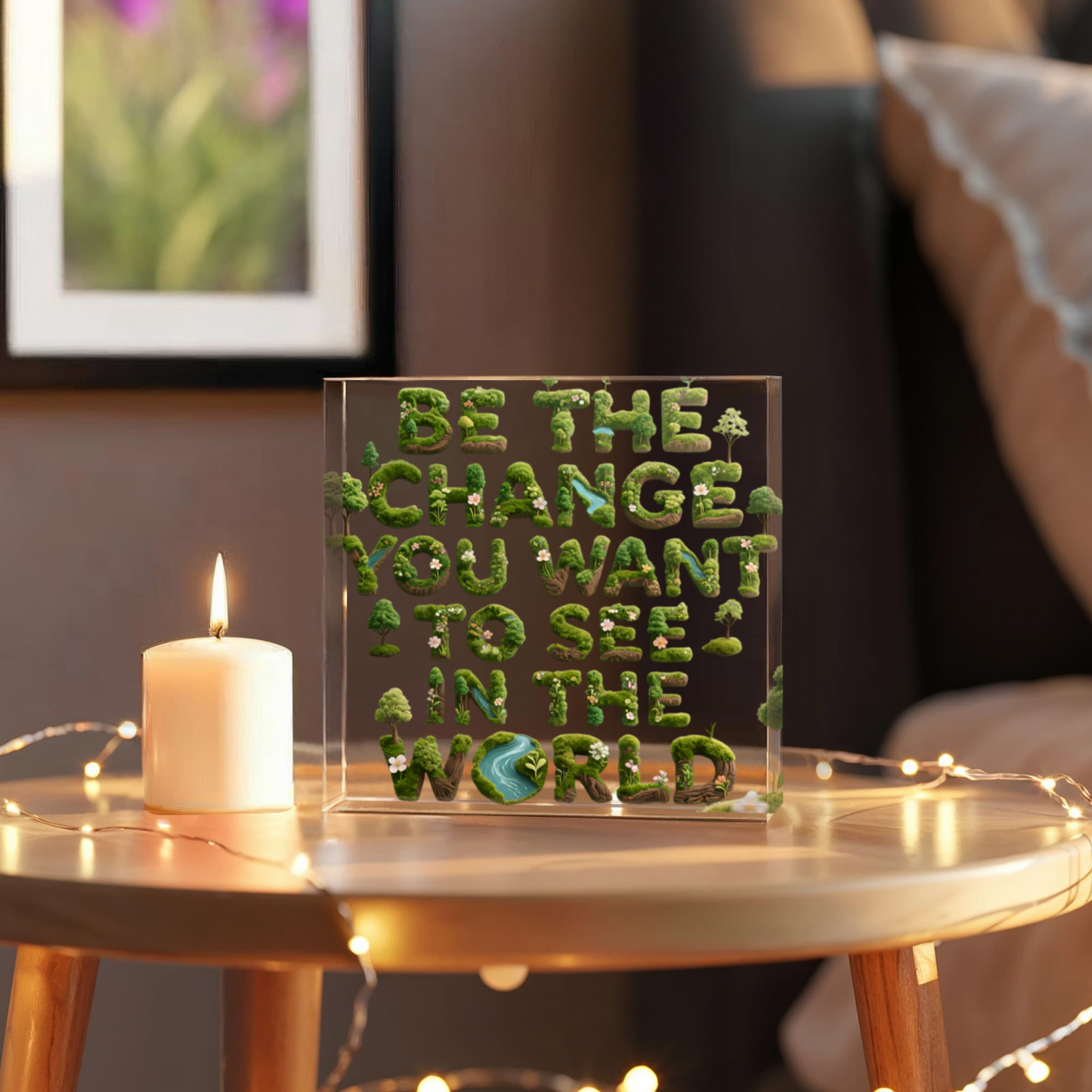 BE THE CHANGE YOU WANT TO SEE IN THE WOLRD PLAQUE