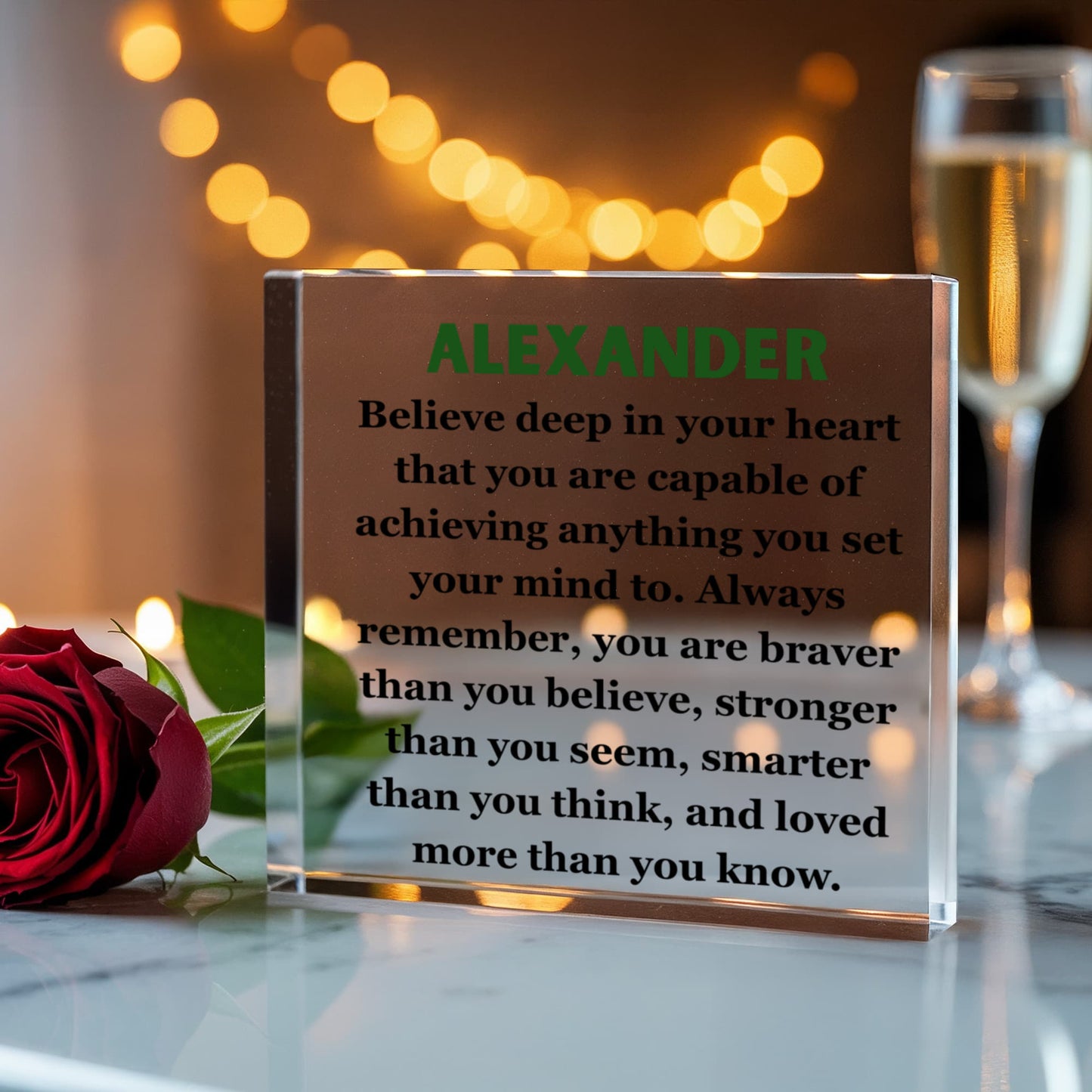Personalized Believe Deep In Your Heart Printed Acrylic Block