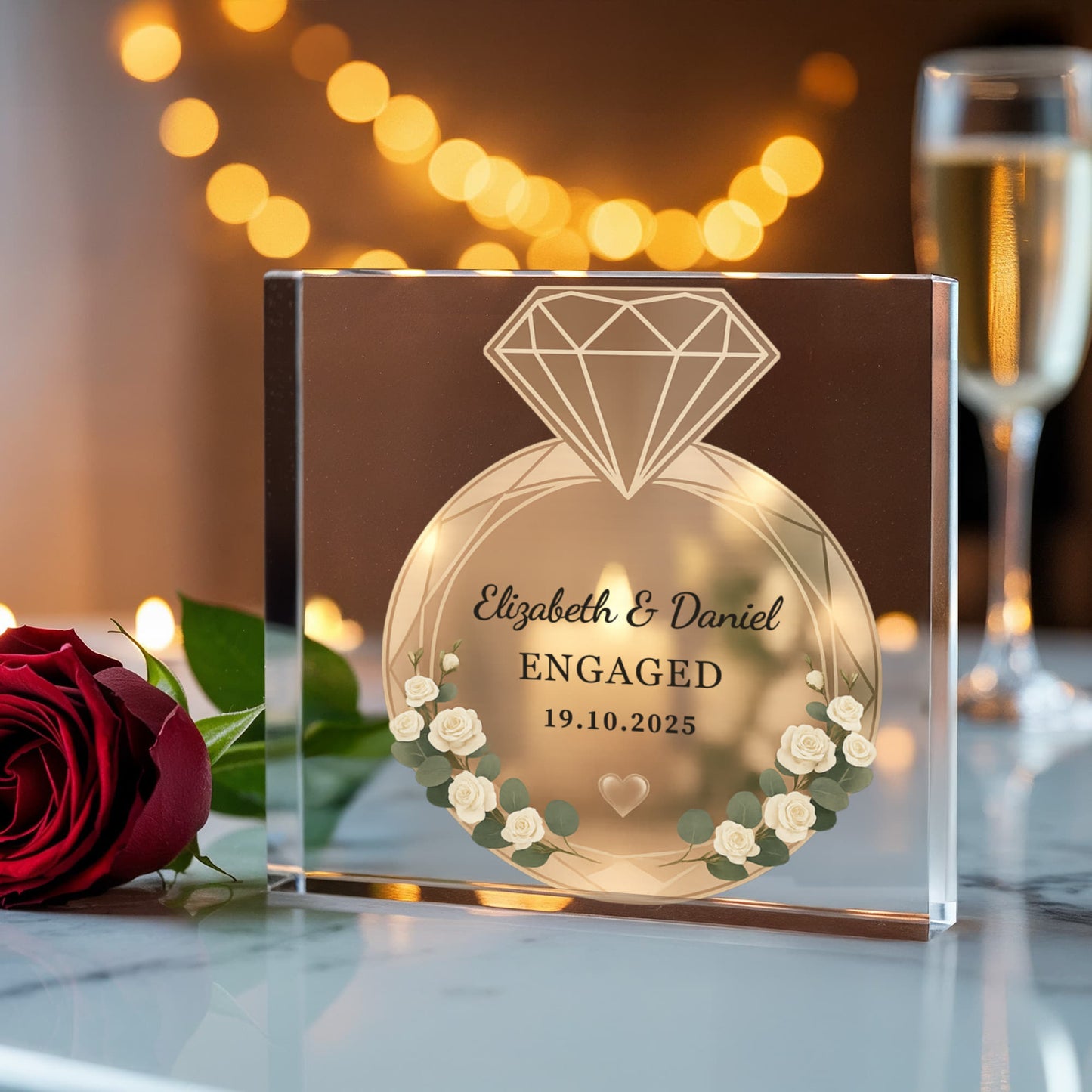 Engagement Ring Acrylic Plaque