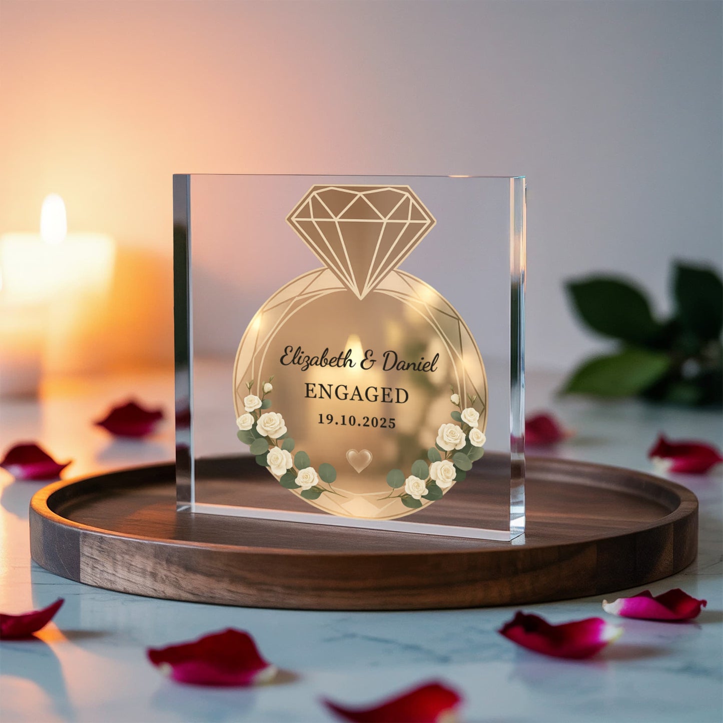 Engagement Ring Acrylic Plaque