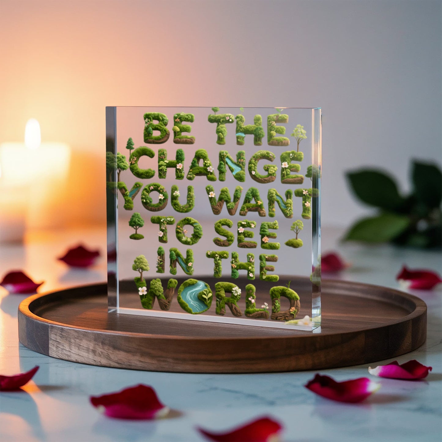 BE THE CHANGE YOU WANT TO SEE IN THE WOLRD PLAQUE