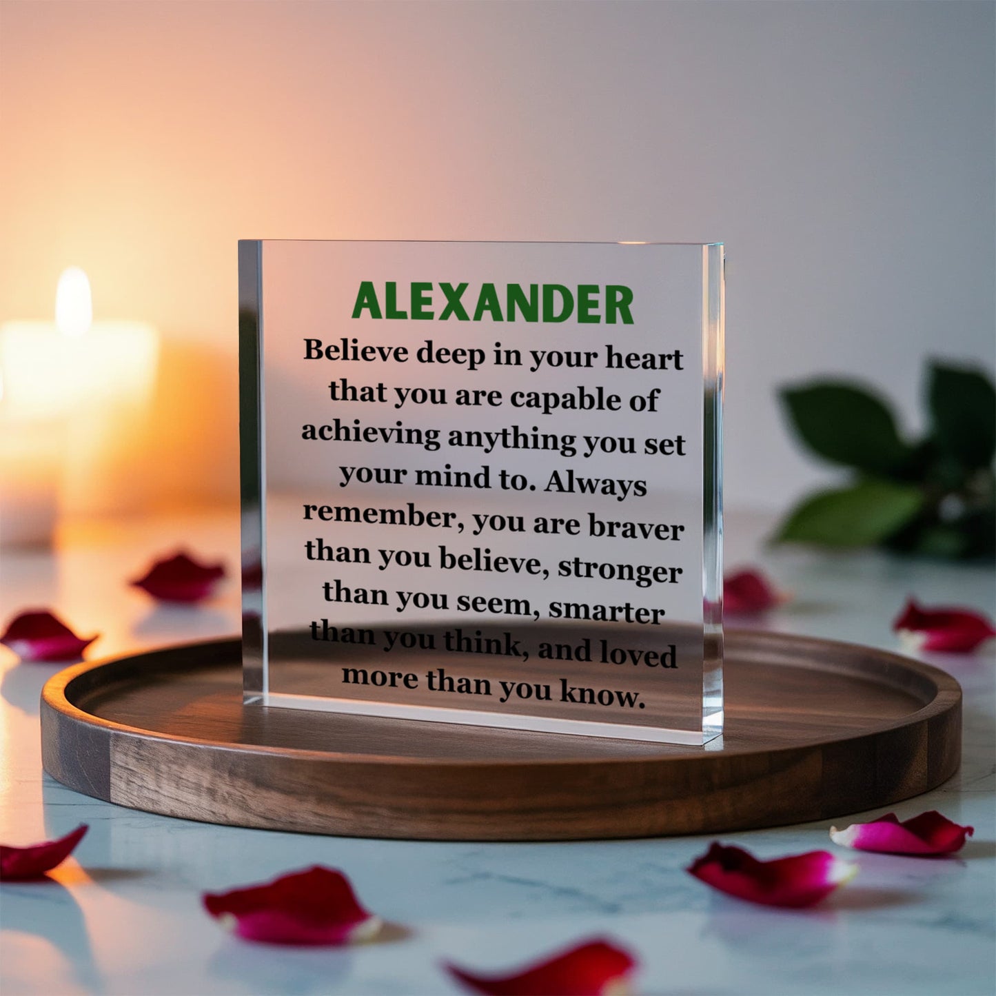 Personalized Believe Deep In Your Heart Printed Acrylic Block