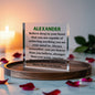 Personalized Believe Deep in Your Heart Printed Acrylic Block