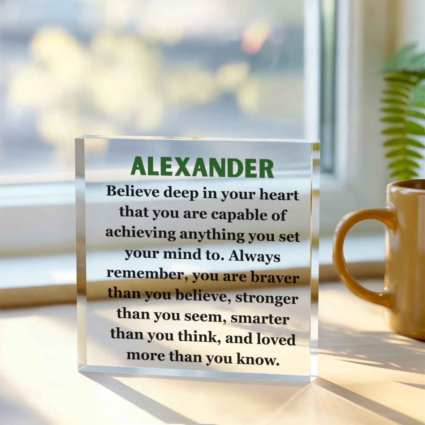 Personalized Believe Deep In Your Heart Printed Acrylic Block