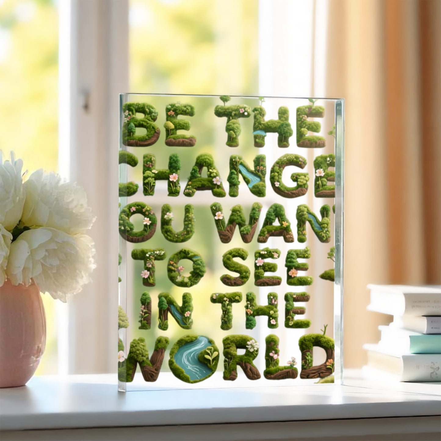 BE THE CHANGE YOU WANT TO SEE IN THE WOLRD PLAQUE