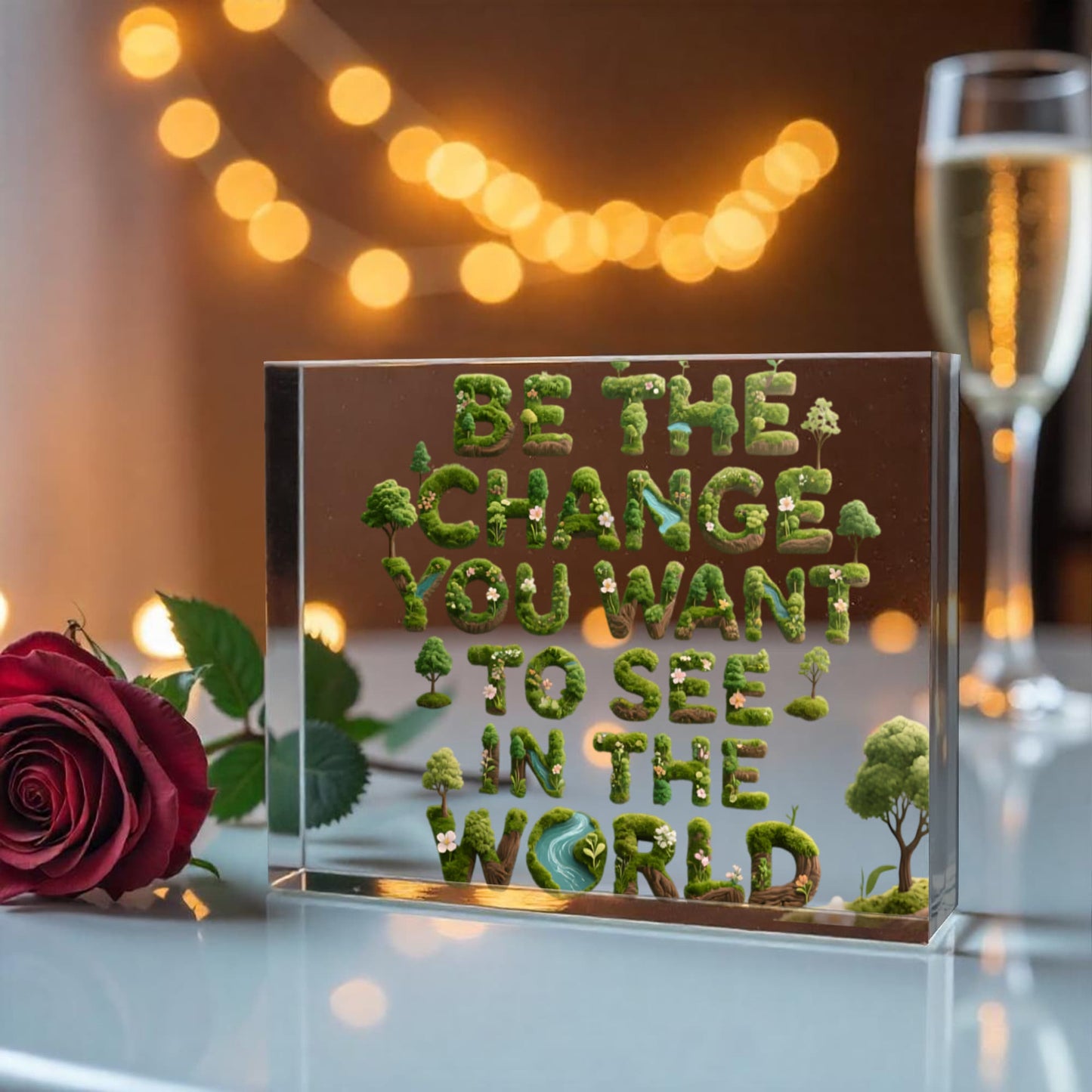 BE THE CHANGE YOU WANT TO SEE IN THE WOLRD PLAQUE