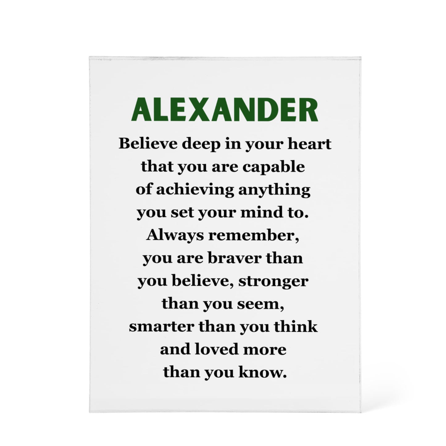 Personalized Believe Deep In Your Heart Printed Acrylic Block