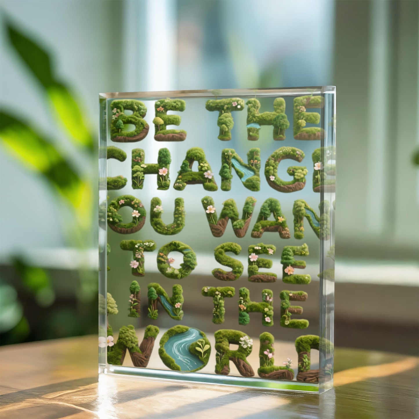 BE THE CHANGE YOU WANT TO SEE IN THE WOLRD PLAQUE
