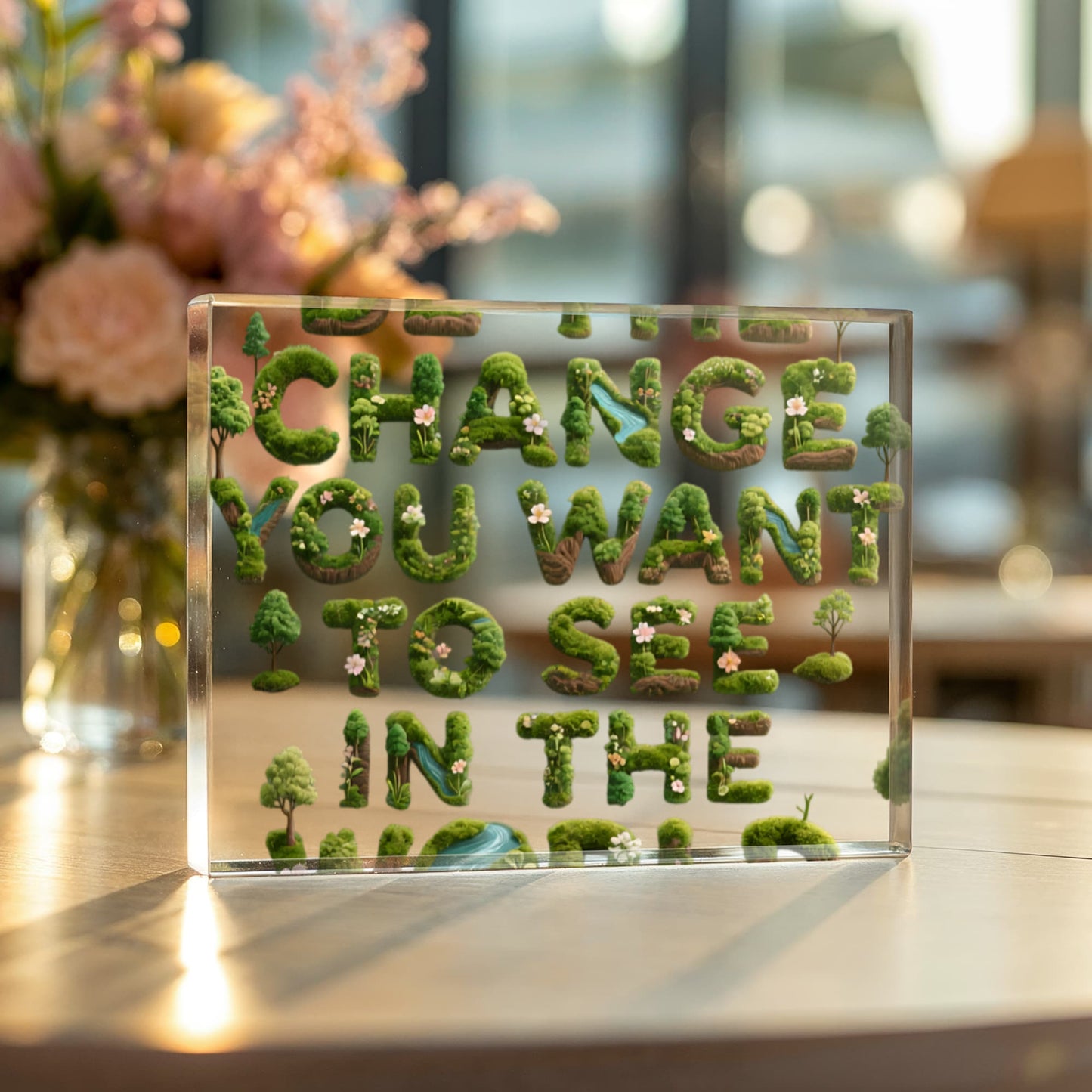 BE THE CHANGE YOU WANT TO SEE IN THE WOLRD PLAQUE
