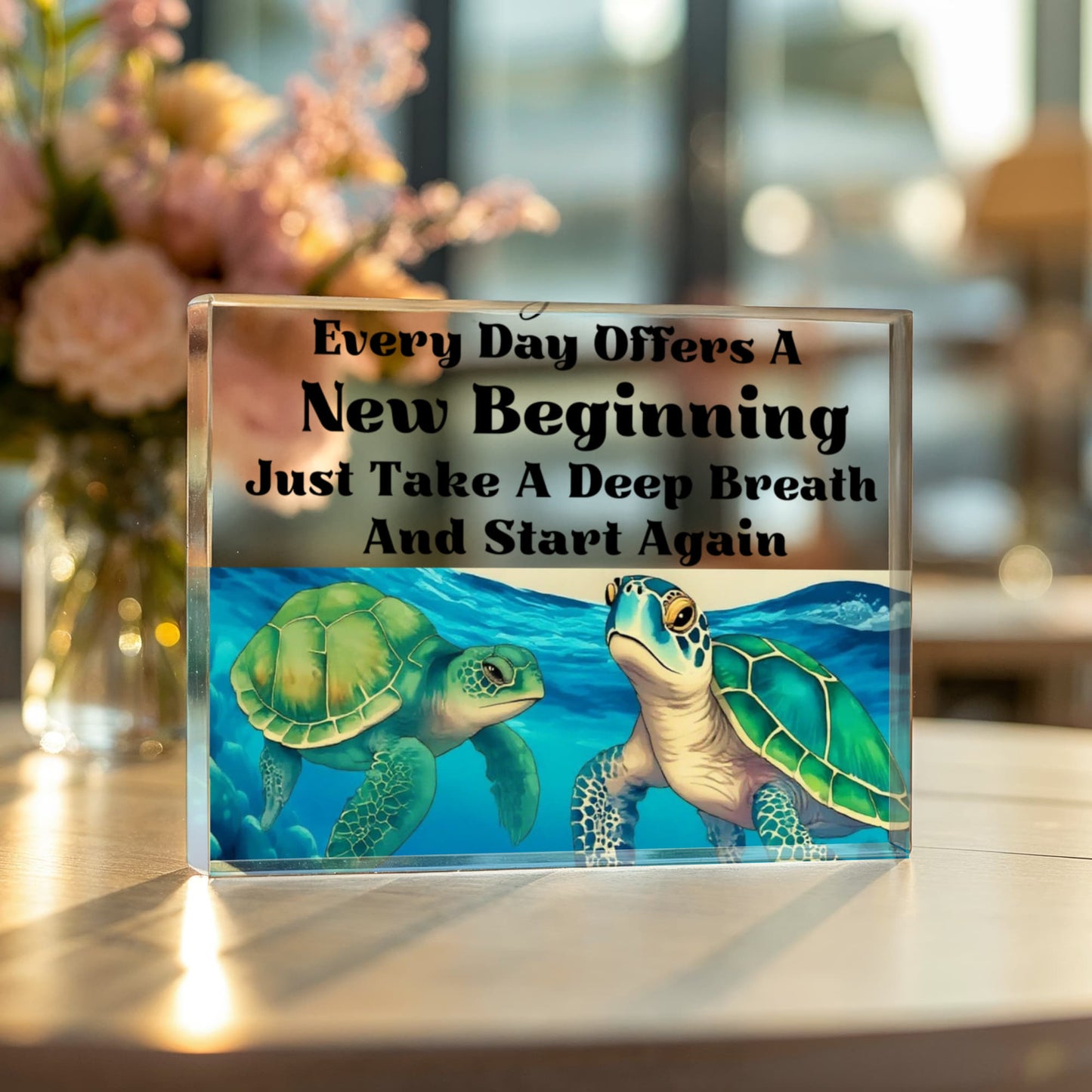 Turtle Inspirational Acrylic Plaque Block