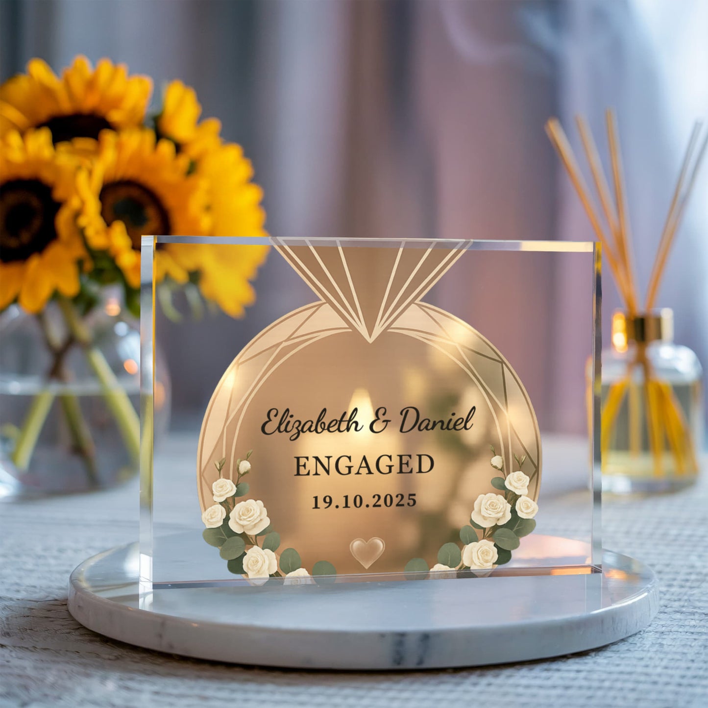 Engagement Ring Acrylic Plaque