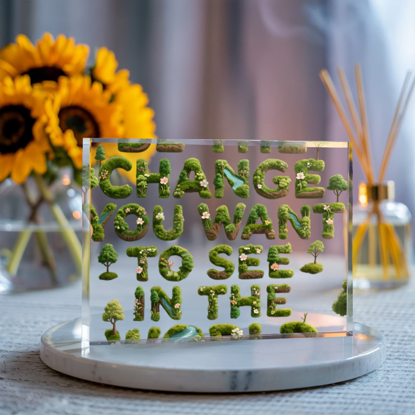 BE THE CHANGE YOU WANT TO SEE IN THE WOLRD PLAQUE