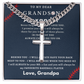 Personalized Gift for Grandson Who Loves Baseball - Cuban Chain Necklace with Cross