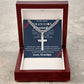 Personalized Gift for Grandson Who Loves Baseball - Cuban Chain Necklace with Cross