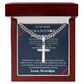 Personalized Gift for Grandson Who Loves Baseball - Cuban Chain Necklace with Cross