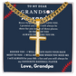 Personalized Gift for Grandson Who Loves Baseball - Cuban Chain Necklace with Cross