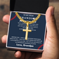 Personalized Gift for Grandson Who Loves Baseball - Cuban Chain Necklace with Cross
