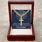 Personalized Gift for Grandson Who Loves Baseball - Cuban Chain Necklace with Cross