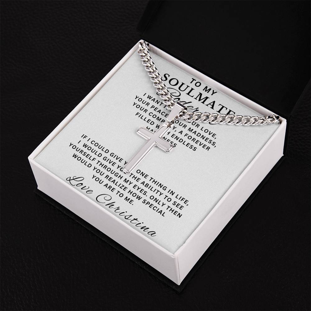 Personalized Gift for Husband I Want It All - Cuban Link Chain Necklace with Cross