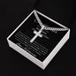 Personalized Gift for Husband Always Remember - Cuban Chain Necklace with Cross