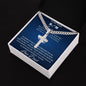 Personalized Gift for Football Lover Son - Cuban Chain Necklace with Cross