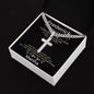 Personalized Gift for Husband Turn Back the Clock - Cuban Chain Necklace with Cross