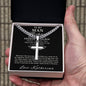 Personalized Gift for Husband Promise I Love You - Cuban Chain Necklace with Cross