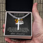 Personalized Gift for Husband Badass Soulmate - Cuban Chain Necklace with Cross