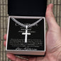 Personalized Gift for Husband Always Remember - Cuban Chain Necklace with Cross
