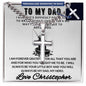 Personalized Dad Fishing Gift - Cuban Chain Necklace with Cross