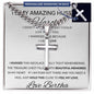 Personalized Promise Gift for Husband Can't Live Without You - Cuban Chain Necklace with Cross