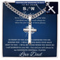 Personalized Gift for Football Lover Son - Cuban Chain Necklace with Cross